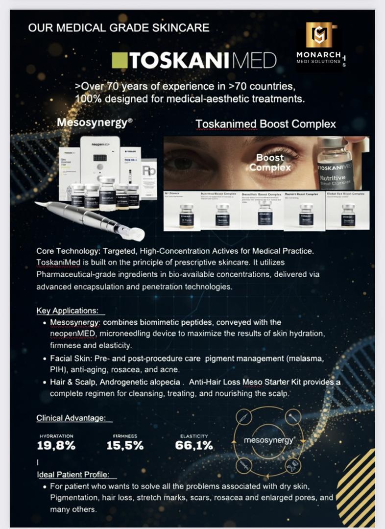 TOSKANI MED — Passion for Skin®. Medical grade skincare from Monarch Medi Solutions.